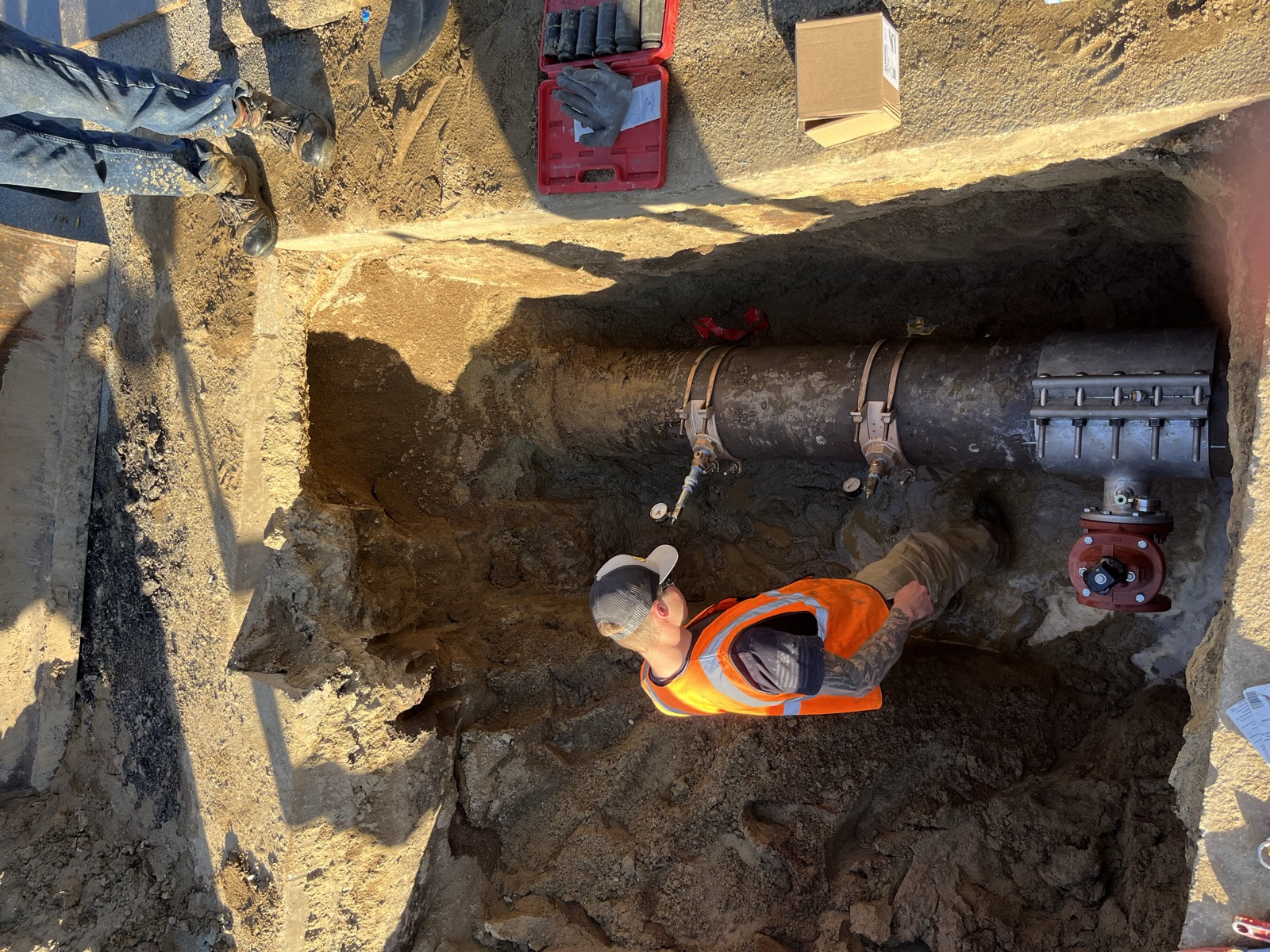 Utility trench excavation by Santa Cruz Utility